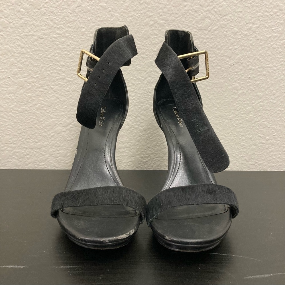 Calvin Klein Vivian Ankle Strap Heels - Black - Size 8